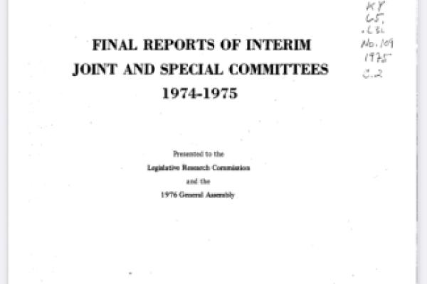 1975-1975 Kentucky Legislative Report