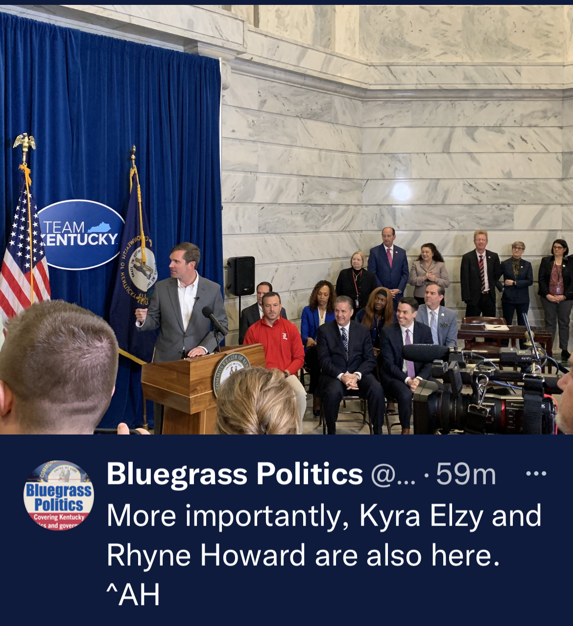 Bluegrass Politics tweets at ceremonial signing