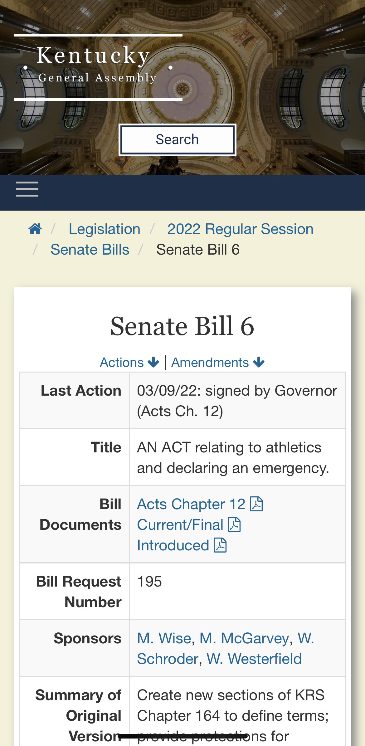Senate Bill 6 relating to NIL
