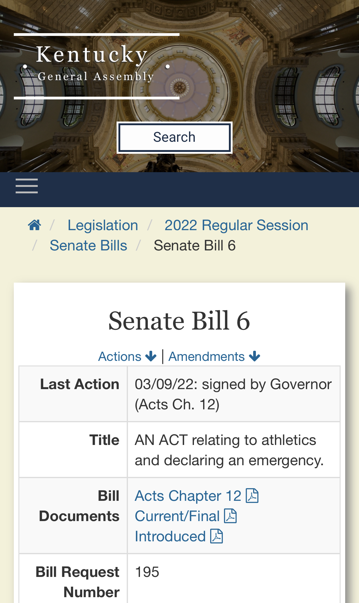 Legislative summary for SB 6, Kentucky’s NIL law