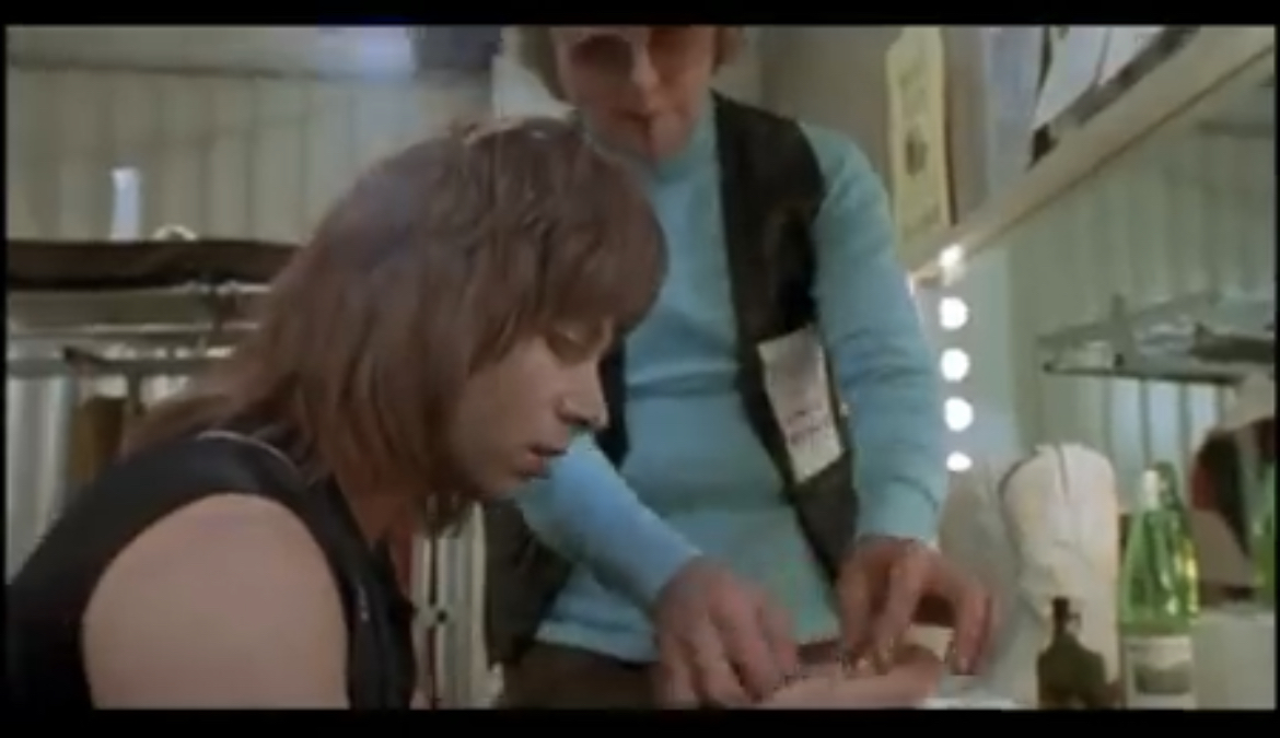 A backstage scene from “Spinal Tap” 