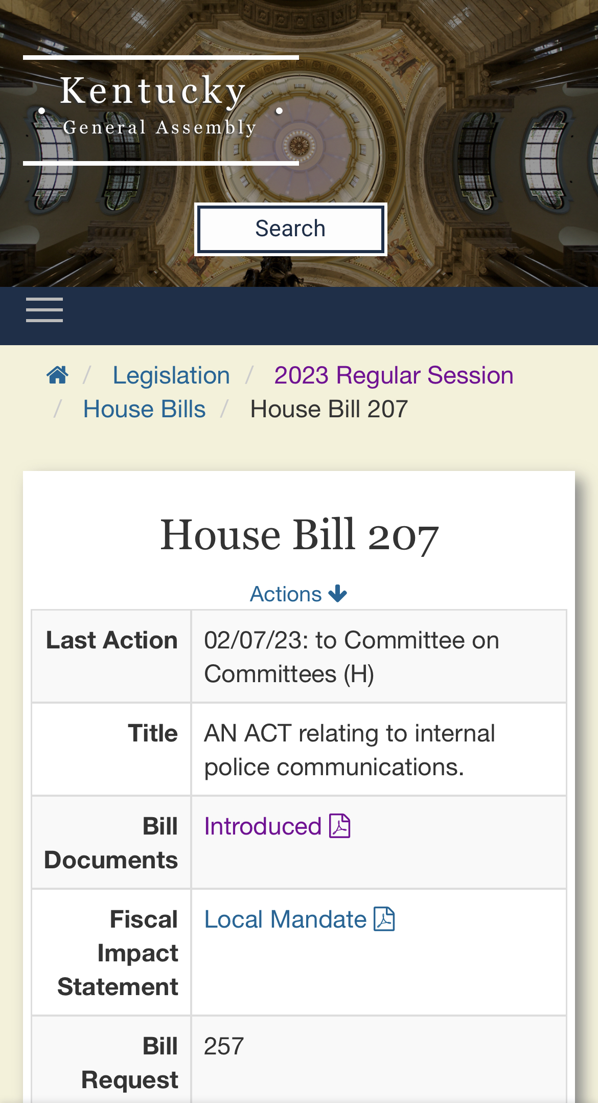 Title page House Bill 207