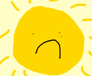 Cartoon of frowning sun