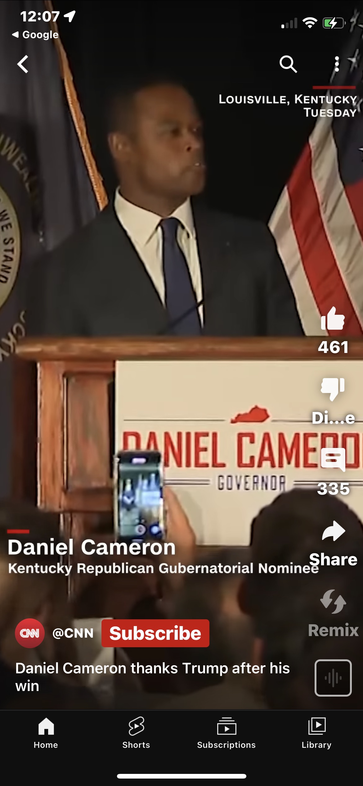 Daniel Cameron accepts the GOP gubernatorial nomination