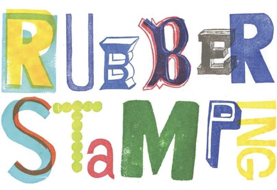 Caption reading “Rubber Stamp”