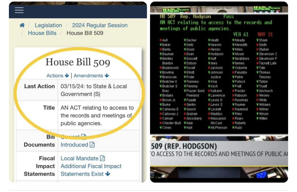 HB 509 sumnary and House vote 