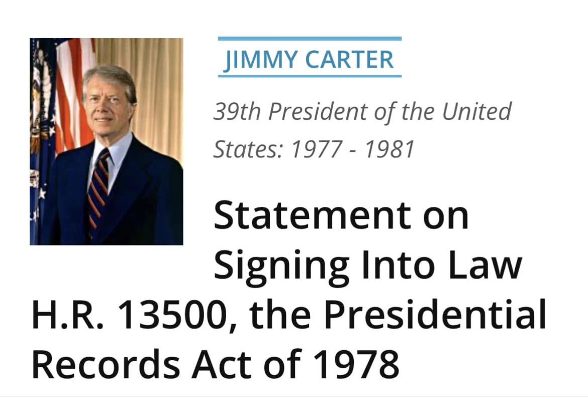 Jimmy Carter and the Presidential Records Act