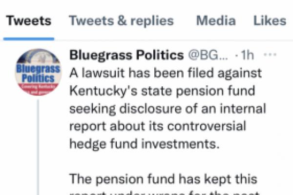 Bluegrass Politics tweets about recently filed open records case.