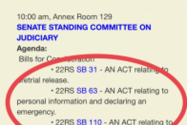 Senate Judiciary Committee meeting agenda for 2/17/22