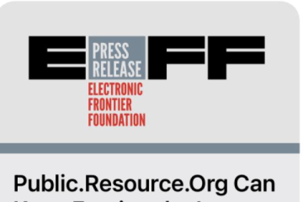 Electronic Frontier Foundation press release announcing Public Resource victory 