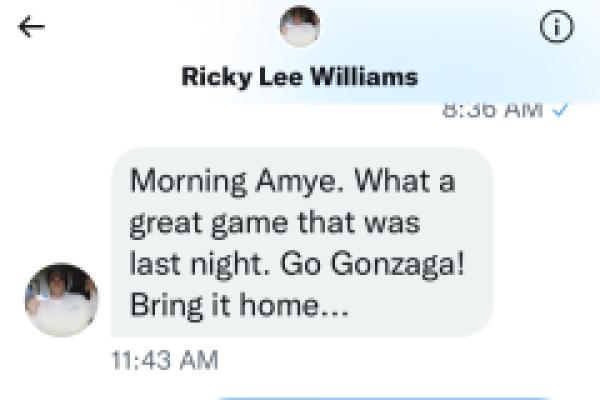 Messages exchanged with Rickie Lee Williams