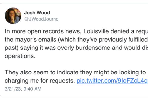 Tweet from Josh Wood
