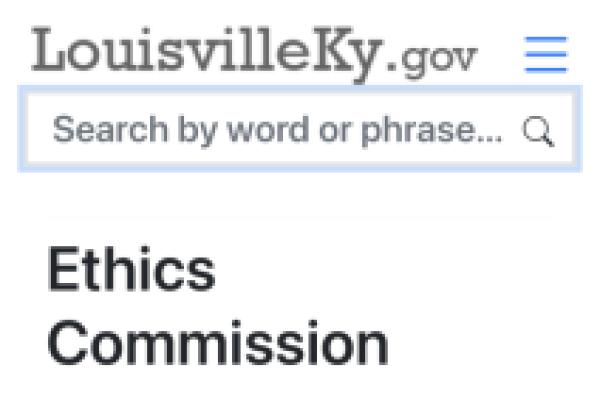 Webpage for Metro Ethics Commission