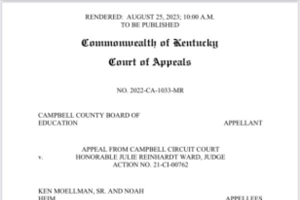 First page of Court of Appeals opinion in Campbell County v Moellman