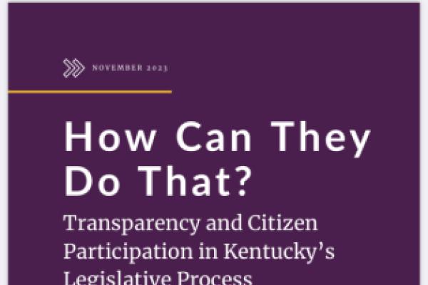 Cover, League of Women Voters study of Kentucky legislative process
