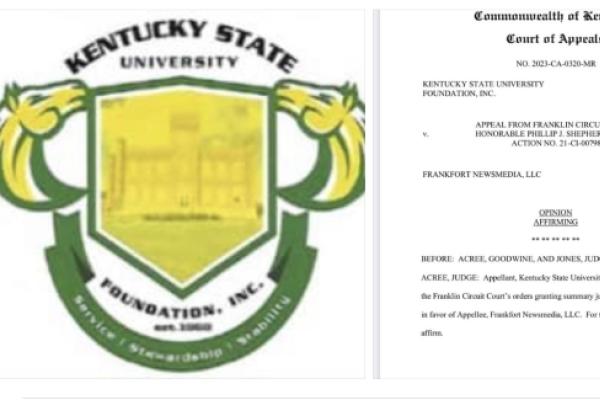 KSU Foundation logo and page one of Courr of Appeals opinion