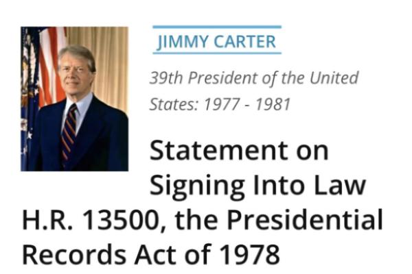 Jimmy Carter and the Presidential Records Act