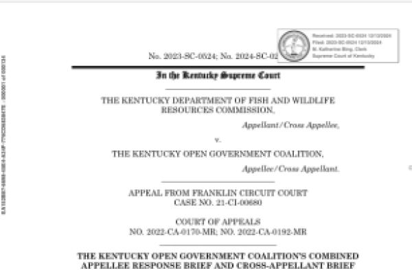 Cover page of Appellee's brief in KDFWRC v KOGC